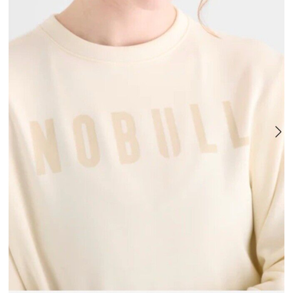 NOBULL Women's crew neck Logo soft sweatshirt MEDIUM Ivory Excellent Condition - Picture 8 of 10